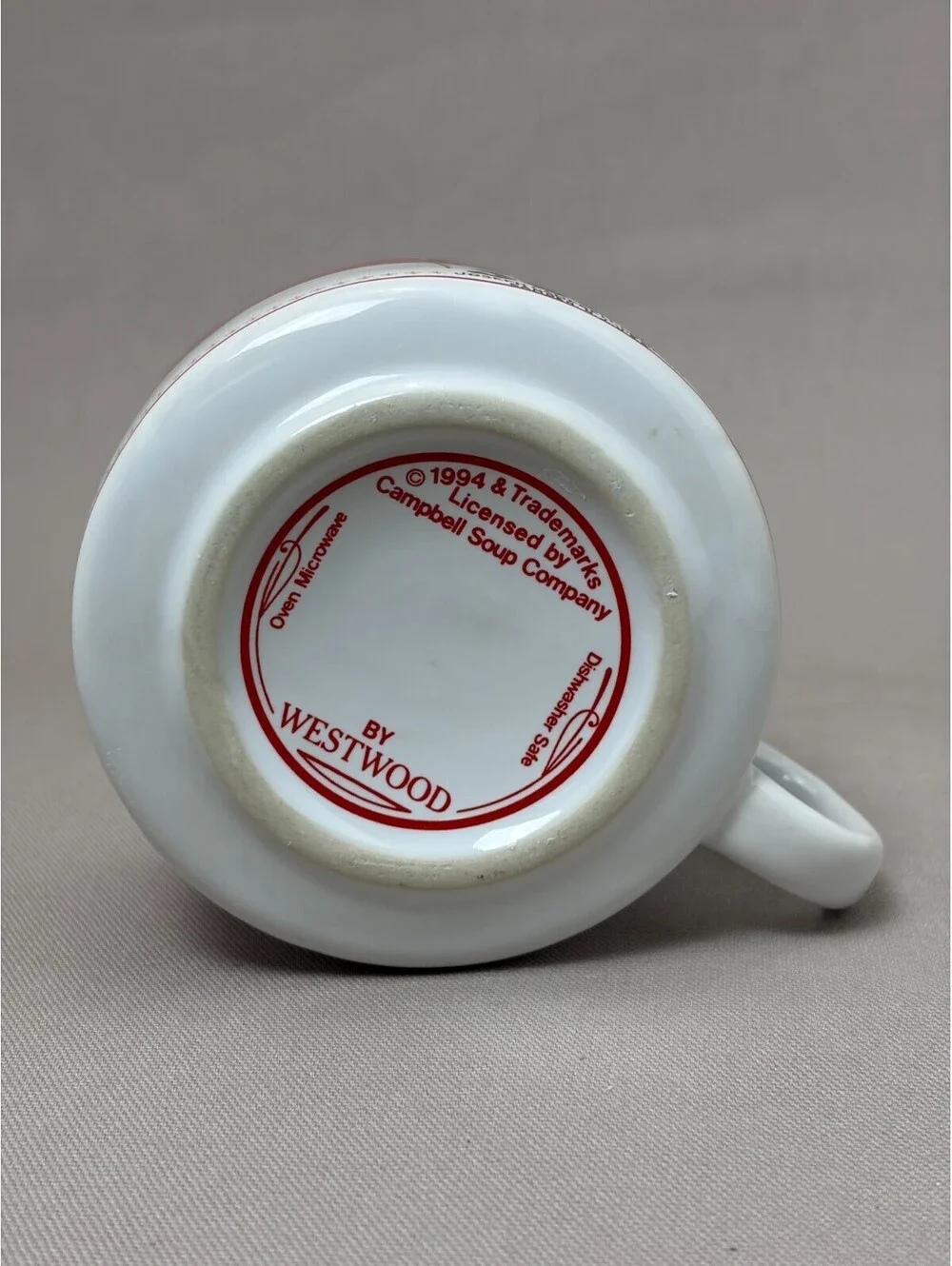 Vintage 1994 Campbell's Condensed Tomato Soup Mug Bowl Westwood Ceramic Cup